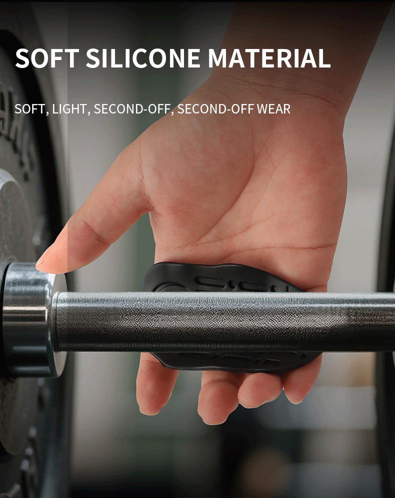 Silicone fitness grips, unisex weightlifting training gloves, non-slip fitness grips, rubber fitness hand pads--suitable for barbells, pull-ups, and fitness training