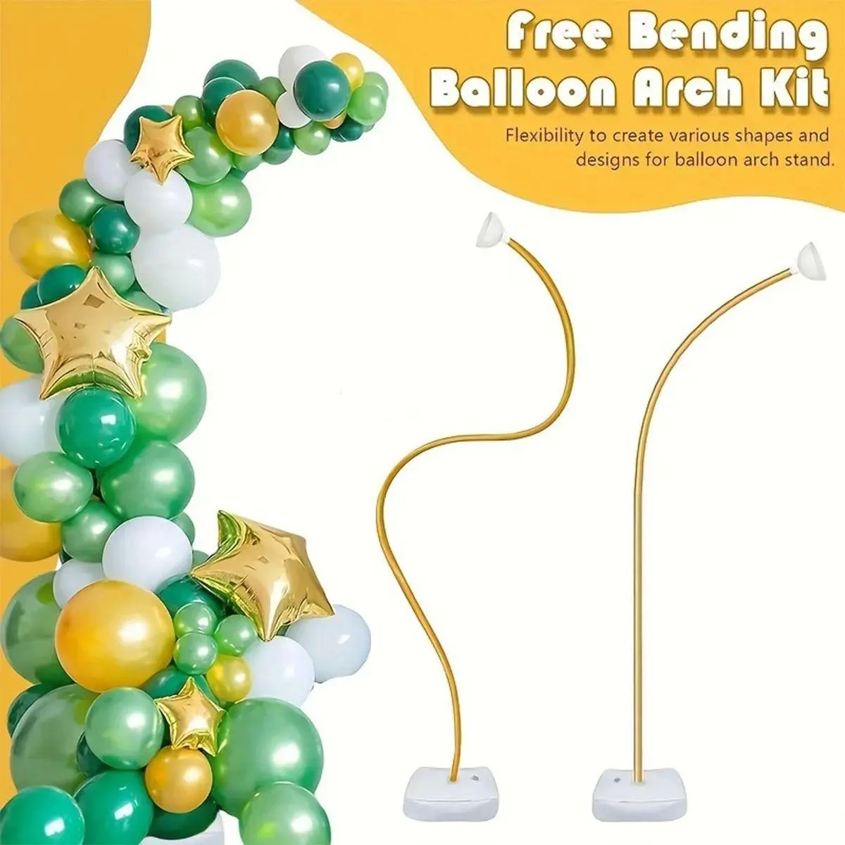 Bendable Half Arch Balloon Stand Set with Base, Balloon Column Kit for Wedding Birthday Party Decorations, Perfect for Event Decoration, Balloon Arch Kits
