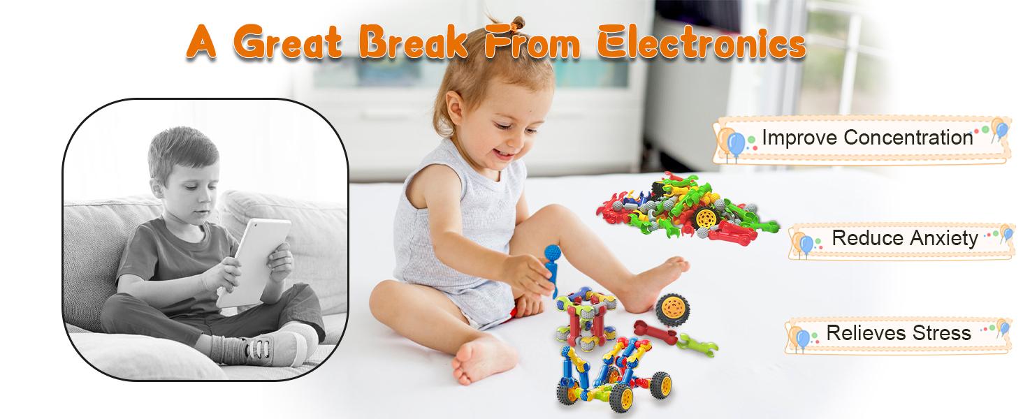 170 Pcs Building Toys for Kids Ages 4-8 with Toy Box Storage, Idea Guide, Building Blocks STEM Toys for 3 4 5 6 7 8 9 Year Old Creative Kids Activity, Christmas Birthday Gifts for Boys Girls