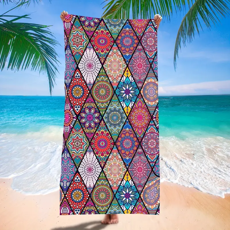 essential,,standard,,hostess,gift,,xl,luxury,bathtowels,decorative,boat,personalized,custom,towels,drying,Bohemian Beach Towel Large Oversized Soft Microfiber Quick Dry Absorbent Sandproof Lightweight Portable Multifunctional Car Seat Sweat Towel for Pool