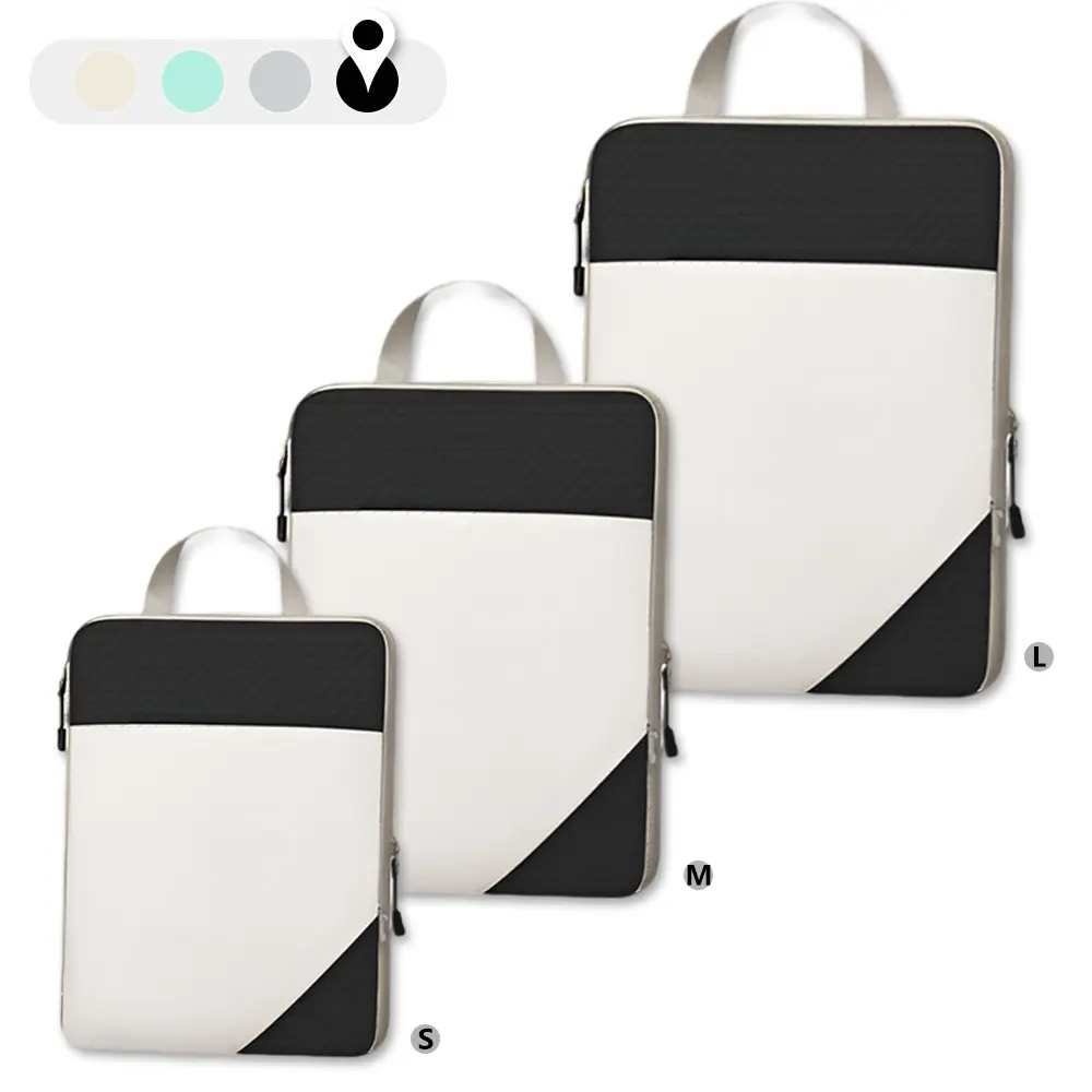 3set/4set Travel Storage Bag Compression Packing Cube Set, Durable Reusable Design, RFID Blocking, Classic Style, Ideal for Luggage Organization