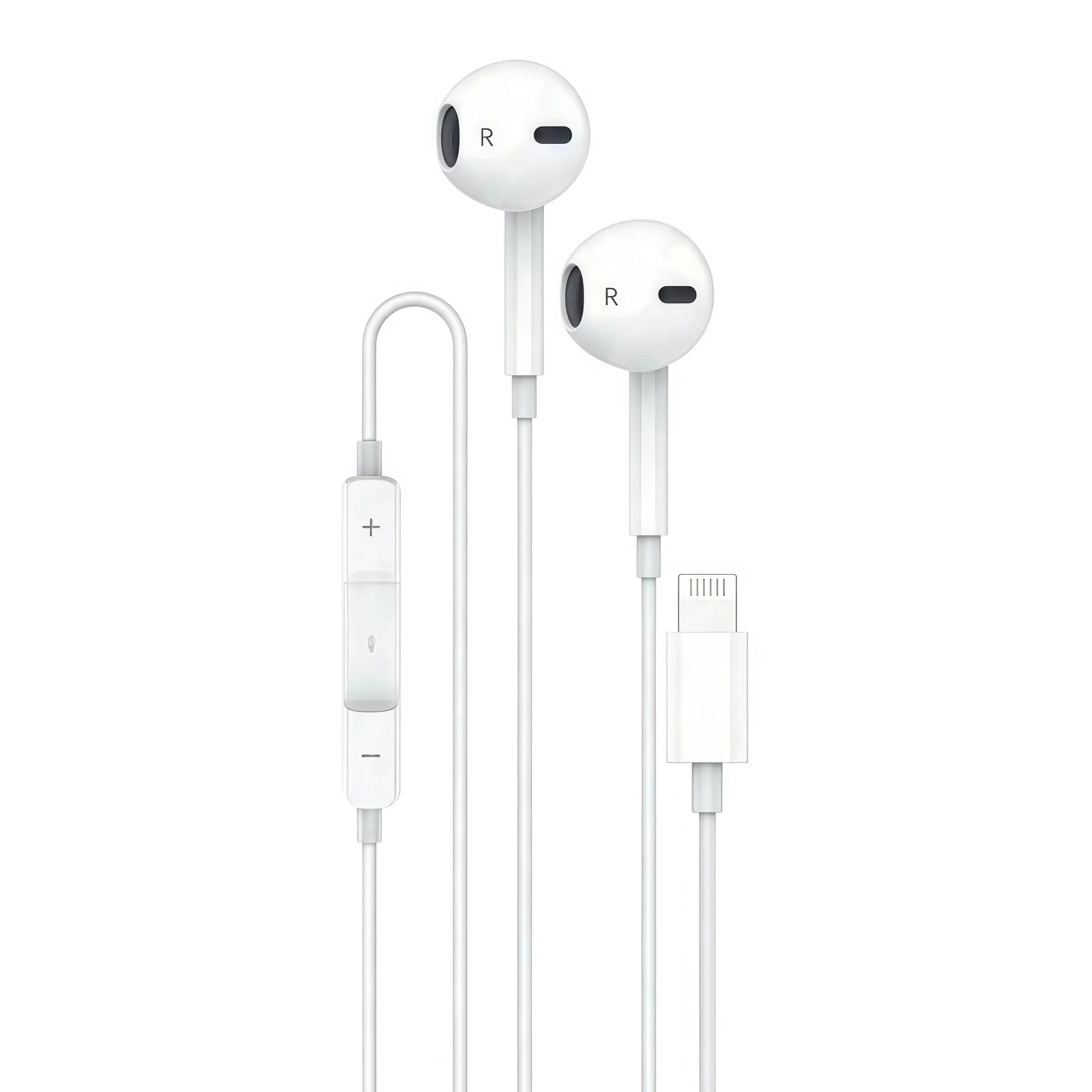 Lightning Wired In-Ear Earphones, Minimal Style, with Microphone, Ideal for Calls & Audio, Perfect Gift for Travel, Study, Leisure
