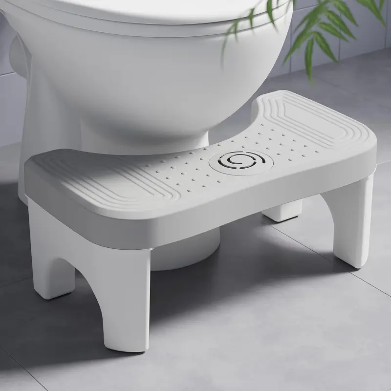7 Inch Squatting Toilet Stool for Adults, Non-Slip Sturdy Poop Foot Stool, Portable Bathroom Potty Step Foot Rest Holder, Ergonomic Design Helps Smooth Bowel Movement, Space Saving Household Bathroom Toilet Accessory for Adults Elderly Daily Use