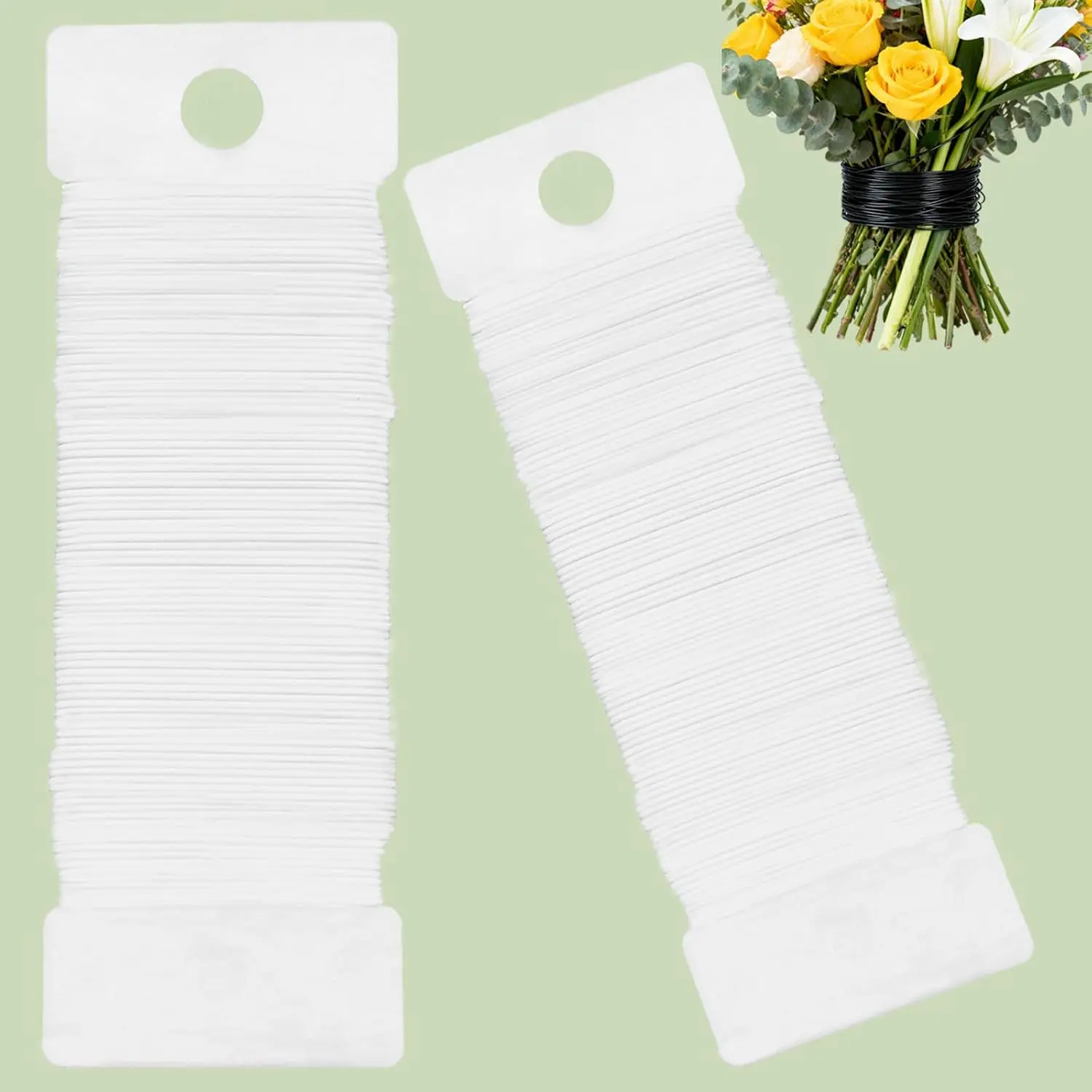 2 count 38 Yards 114 Ft 22 Gauge Floral Wire - DIY Crafting, Wreaths, Bouquets, Christmas Wreaths Tree, Wedding Bouquets and Floral Arrangements(White)