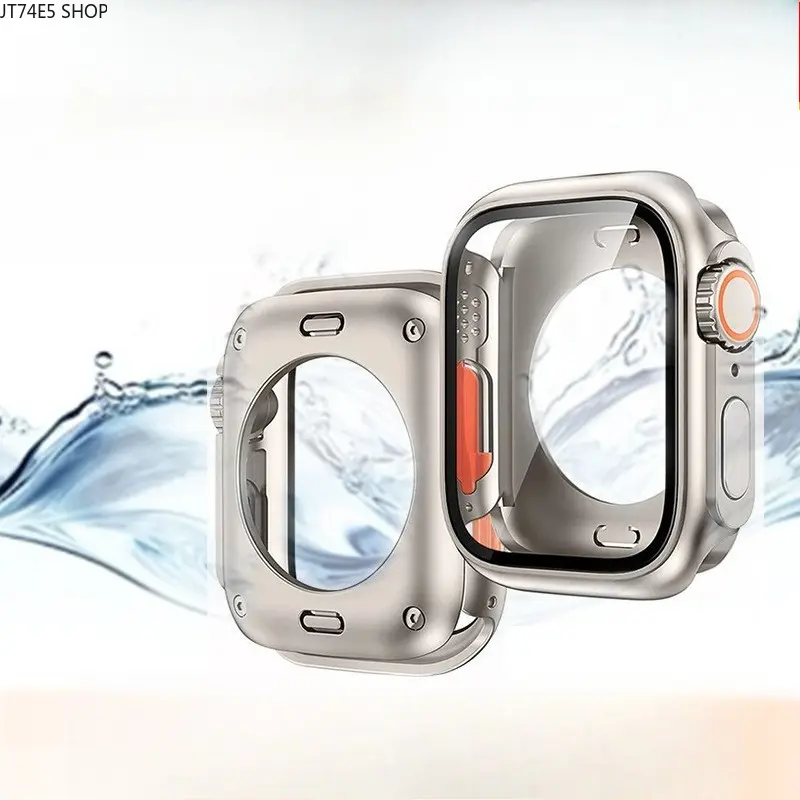 PC Integrated Film Full Coverage Waterproof Protective Case Compatible with Apple Watch Series 10, Ultra-Style Conversion Shockproof 360 All-Round Watch Cover