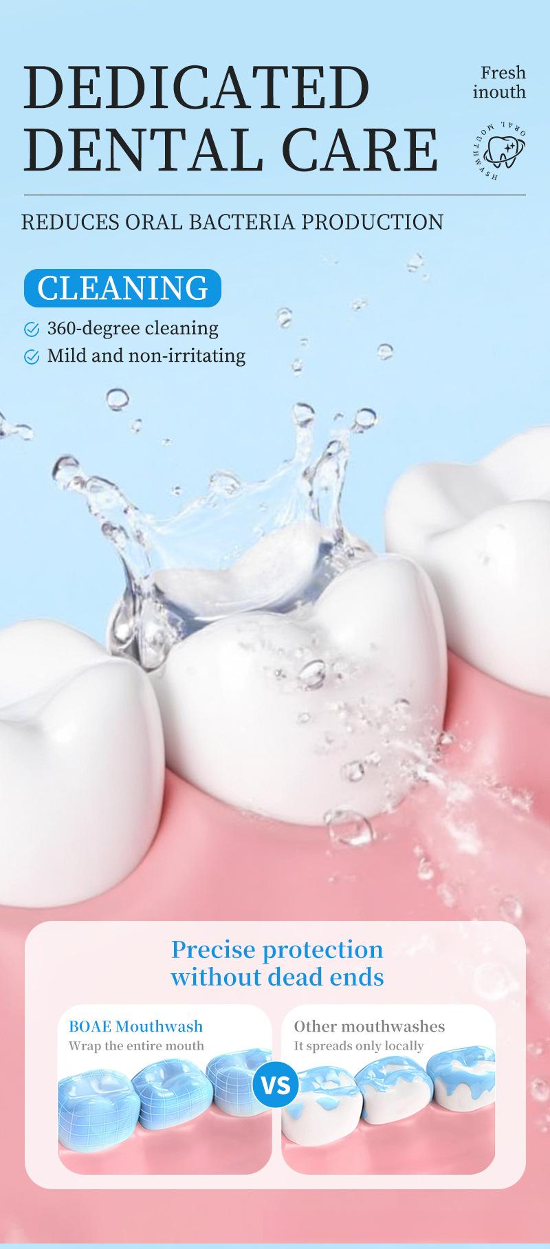 BOAE Mint Antibacterial Fresh Mouthwash, Disposable Portable Cleaning Mouthwash