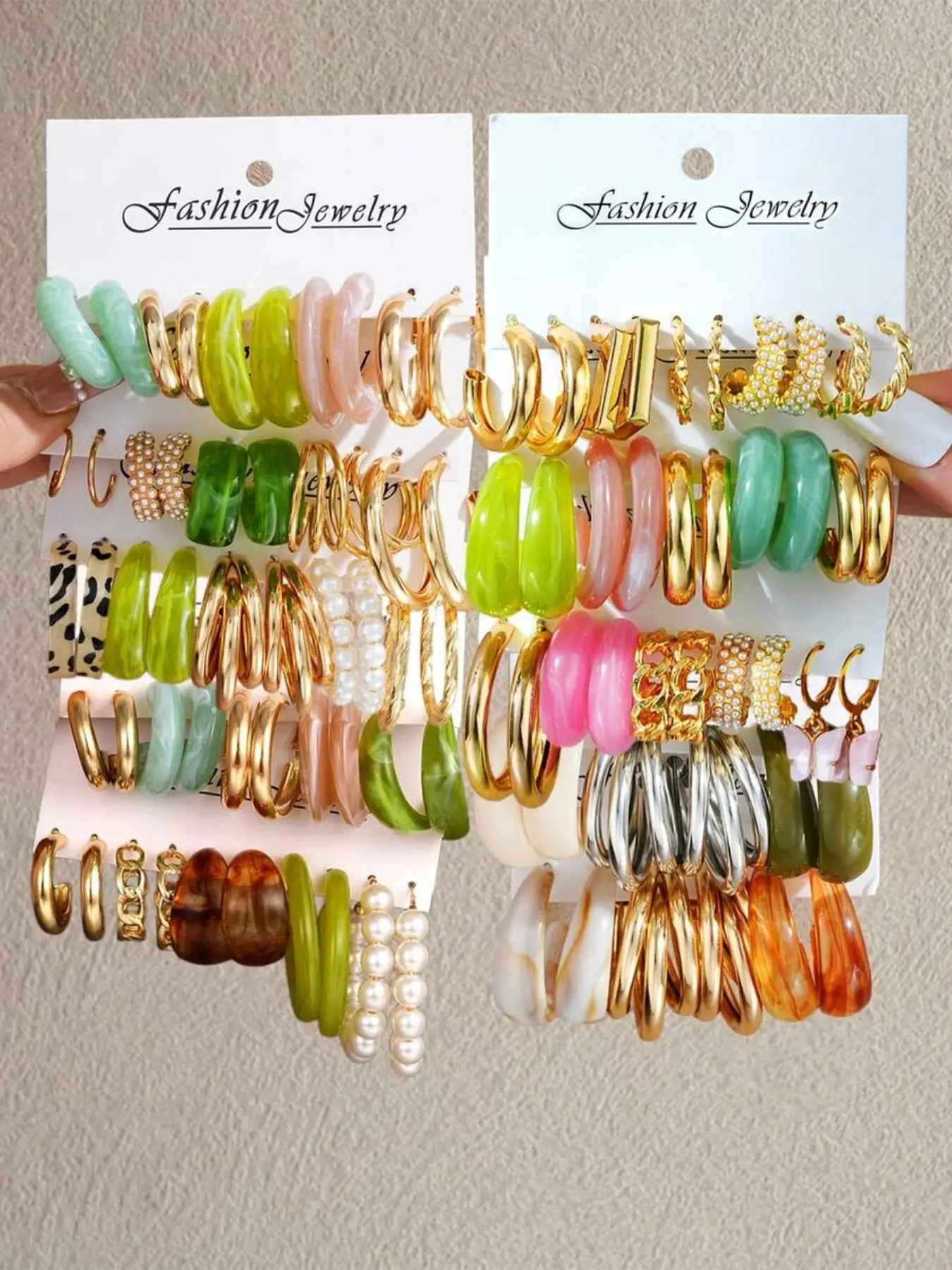 92pcs Bohemian Faux Pearl Resin Earrings Set, Multicolor Fashion Jewelry, Daily Beach Date Party Summer Gift, All Seasons Style