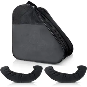 3 Pcs Roller Skate Bag and Ice Blade Cover Set, Adjustable Shoulder Strap, Fits Quad Inline Skates and Most Roller Skating Accessories