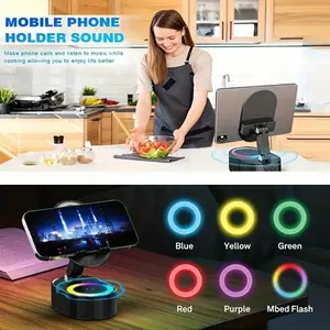 2026 New 5-In-1 Wireless Audio Bluetooth-compatible Speaker, 3000mah USB Charger, Mobile Tablet Stand, Color-Changing Ambient Light