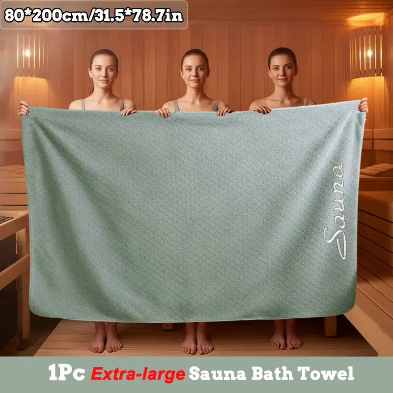 1Pc Sauna Bath Sheet 80*200cm/31.5*78.7in, Microfiber Bath Towel, Geometric Pattern Available In Multiple Colors Christmas Gift, Quick-Dry, Machine Washable, Easy To Care For, Suitable For Sauna And Spa Bathroom Trips