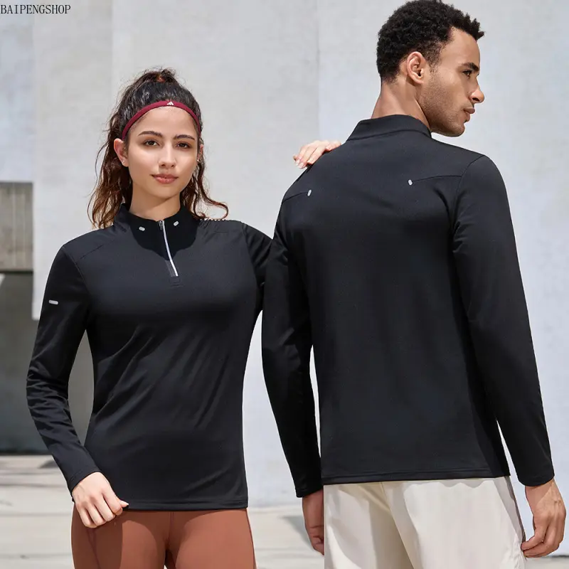 Men's Fitted Thermal Clothing - Solid Slim-Fit Mock Neck Quarter-Zip Long Sleeve Polyester Layering Top, Available in 2XL, 4XL, No Excess Bulk, for Spring & Fall Daily Wear