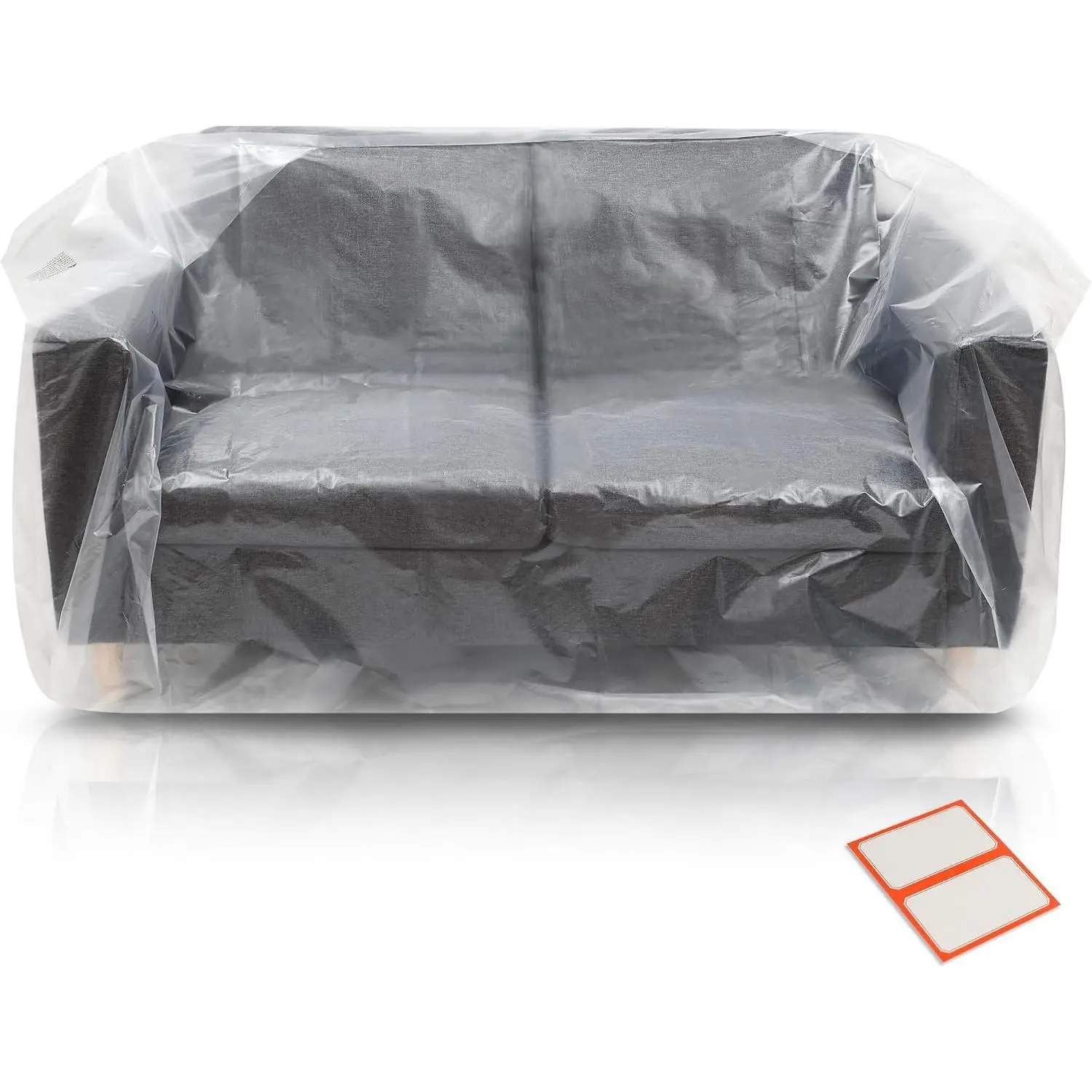 Plastic Furniture Covers for Moving - Heavy-Duty Loveseat Cover for Love Seat, Bench and Large Items, Clear Bags for Renovation, Wrap or Storage - Extra Large Bag Open Size 68 x 42 x 62 Inch