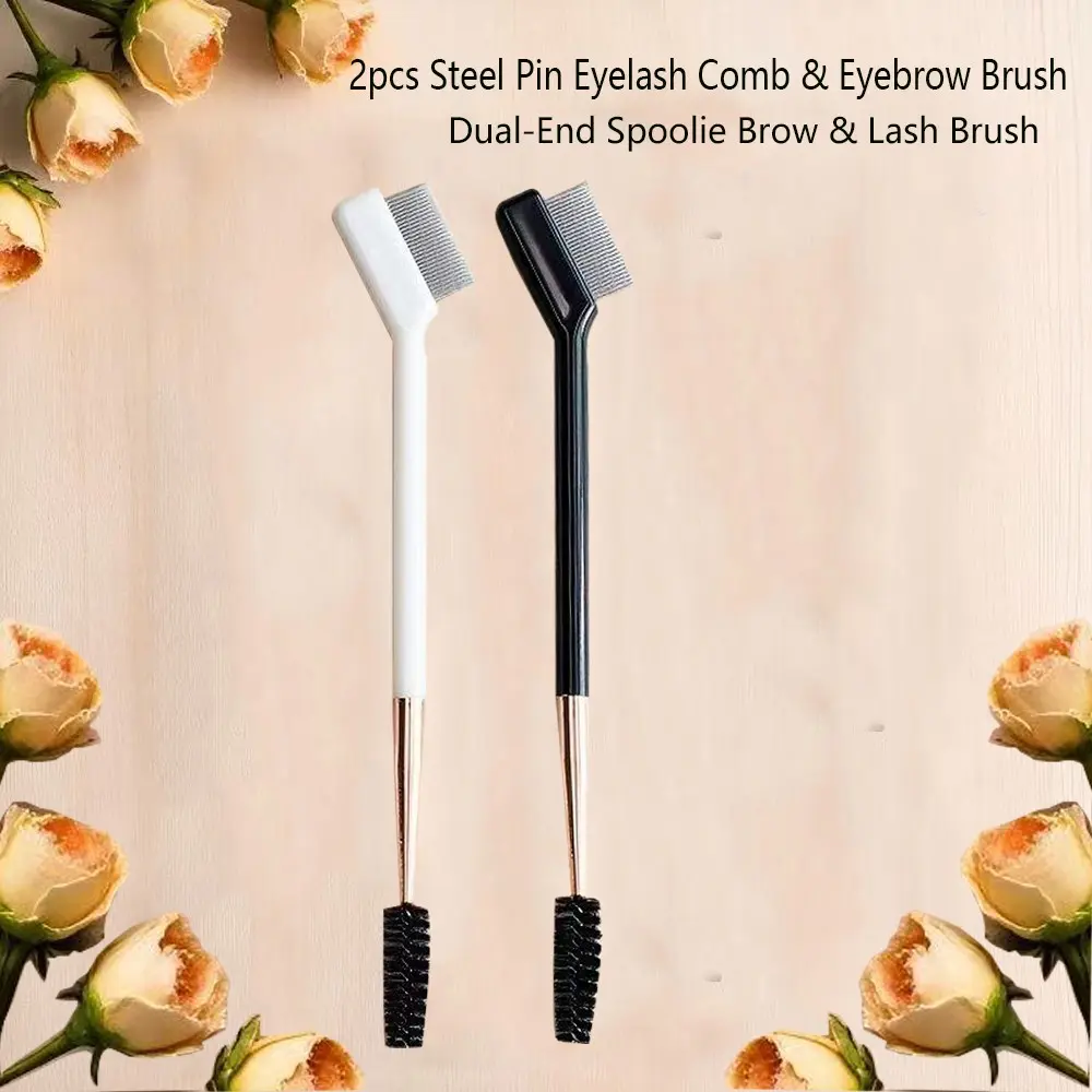 Steel Needle Eyebrow Comb, Dual-Head Design, Spiral Lash Curler, Natural Makeup Look, Essential Beauty Tool for Perfect Brows and Lashes