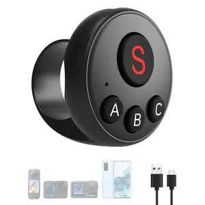 Wireless Camera Remote Control for GoPro 10/11/12/13, Insta360, DJI Action, Rechargeable Action Camera Remote Control, Use 24 Hours, Ring Selfie Remote Control for iOS/Android Phone
