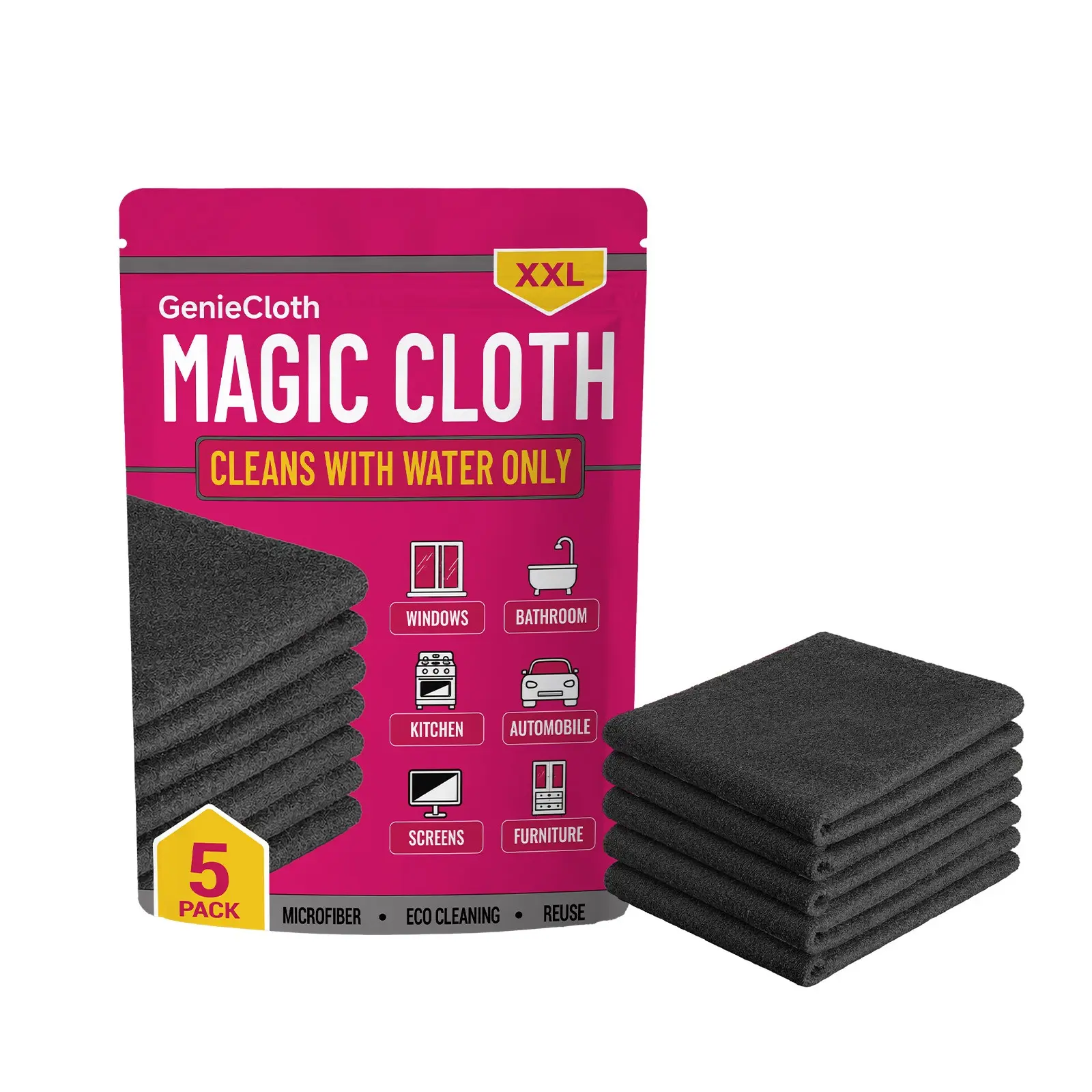 Magic Cloth Gentle Cleaning Multi-Use Glass Bathroom Kitchen Screen Furniture Stain Water Spot Wipe, Versatile Household Cleaning Tool