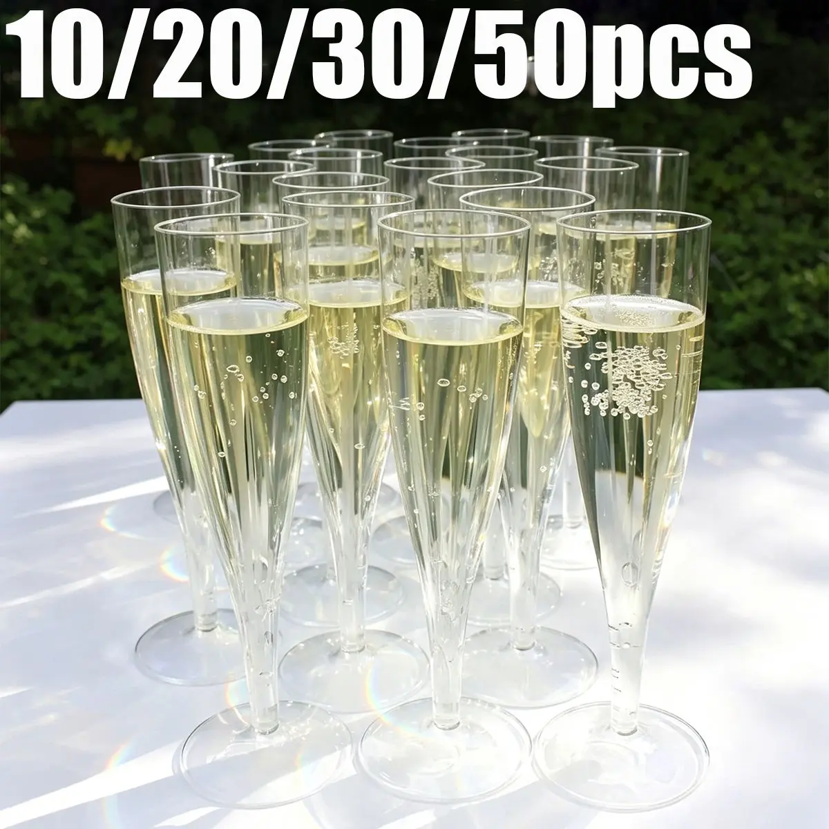 Reusable Transparent Champagne Cups, 4.5oz Cocktail Party Glasses, 10/20/30/50 Pack, Ideal for Parties, Weddings, Large Celebrations