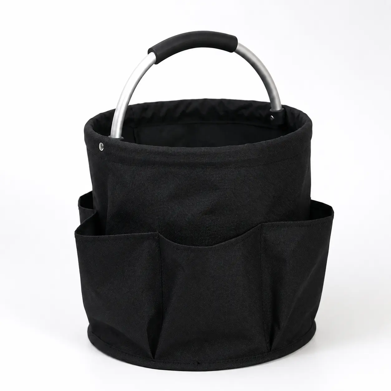 14L Collapsible Canvas Basket with Handle, Portable Multi-Pocket Storage Basket for Cleaning Supplies, Picnic, Beach, Garden & Home,Multifunctional Storage Basket for Camping, Gardening