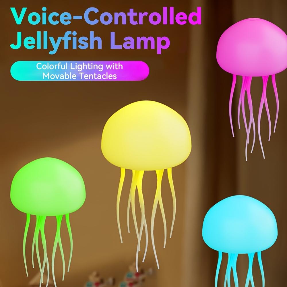A Contemporary LED Lamp Designed Like a Jellyfish, Featuring Voice Control, a 2000Mah Lithium Battery, Full-Color Gradients, And Realistic Tentacles. It Offers an Extended Battery Life And Can Be Used As a Freestanding Or Hanging Decoration for Your