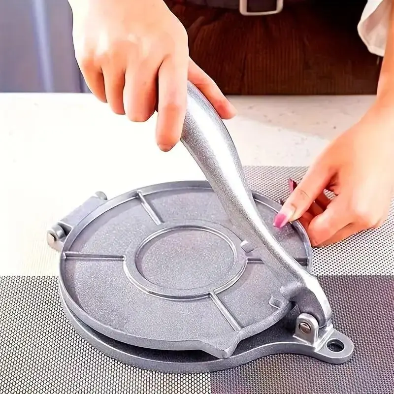 6.5 Inch Large Diameter Aluminum Tortilla Press, Heavy-duty for homemade tortillas, tacos, crepes & pancakes, easy clean space-saving kitchen tool with stainless steel snack box