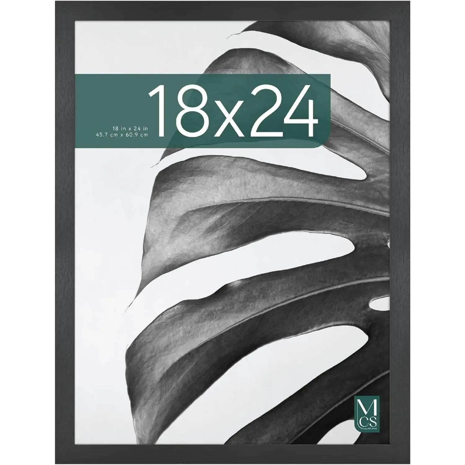 Studio Gallery 18x24 Inch Black Woodgrain Engineered Wood Poster Frame, 1 Pack, for Photos & Art Prints