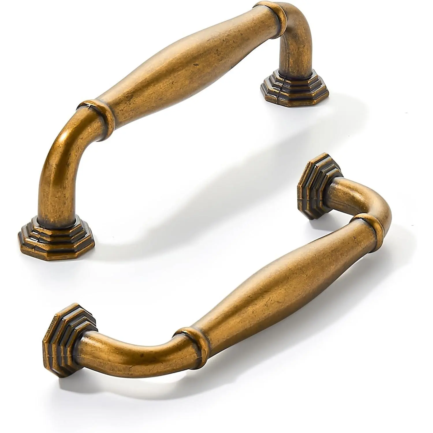 khtumeware 10 Pack 3 Inch(76mm) Antique Brass Cabinet Pulls Vintage Cabinet Handles Heavy Duty Solid Cabinet Hardware for Cupboard Drawer Pulls Dresser Handle