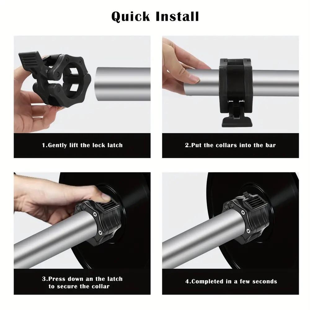 Olympic Barbell Set - One Set. Quick-release anti-slip locking barbell plate clamps, suitable for weightlifting and gym fitness training