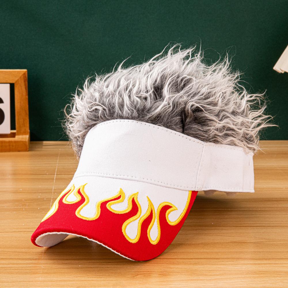 2026 New Flame Pattern Baseball Cap Embroidered Patch Design Multicolor Fluffy Faux Fur Hat