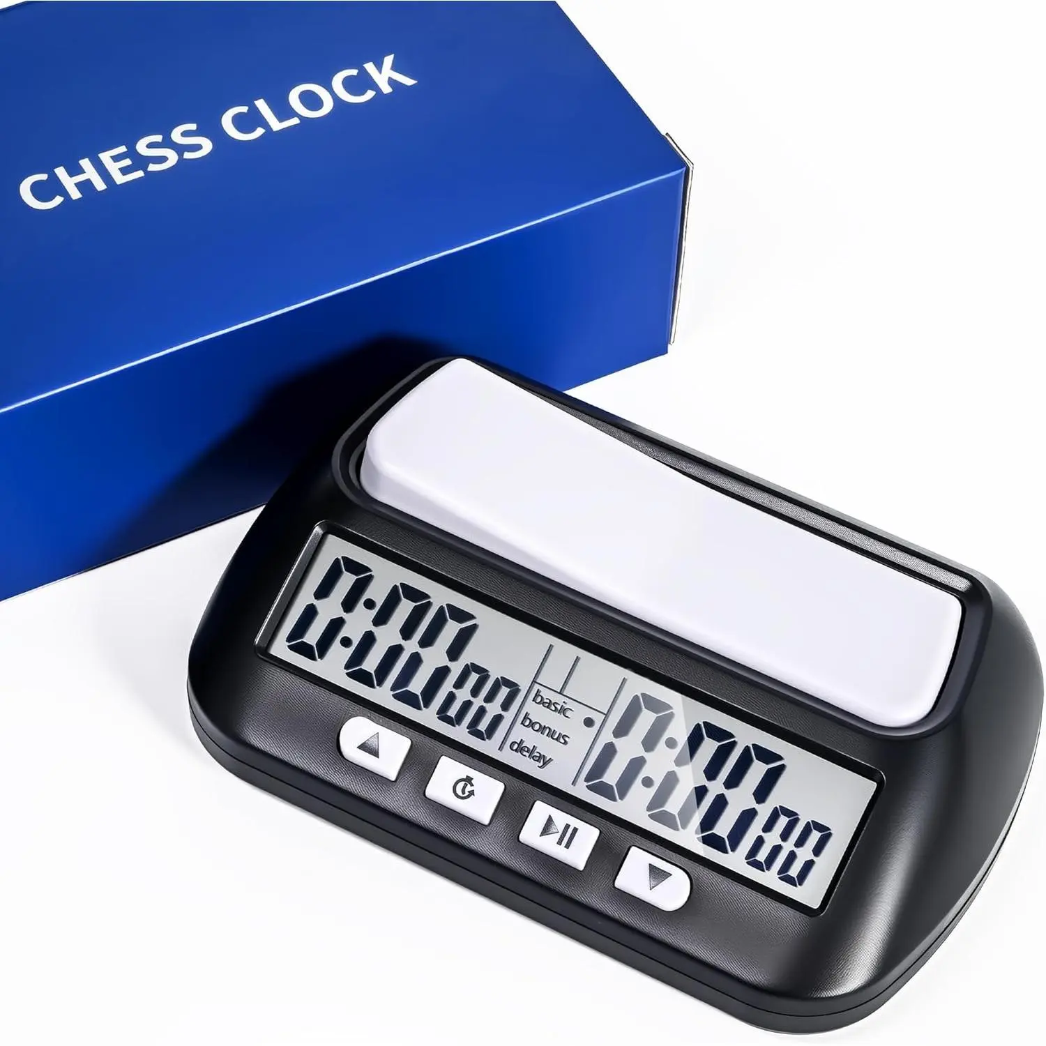 Digital Chess Clock, Professional Electronic Chess Timer with Alarm, Multifunction Portable Chess Clock with Countdown, Bonus, Delay Features, for International Chess Chinese Chess Board Go Game