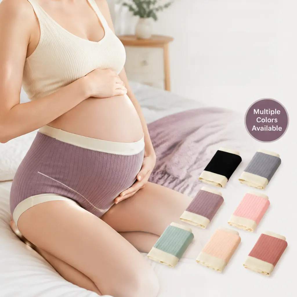 Dadamayar 7-Pack High-Rise Maternity Underwear Packs - 100% Cotton Double-Gusset, Over Bump with Bump Support, No Ride Up, Moisture-Wick, for Pregnancy & Postpartum, M-5XL Plus Size, Pure Cotton campingessentials