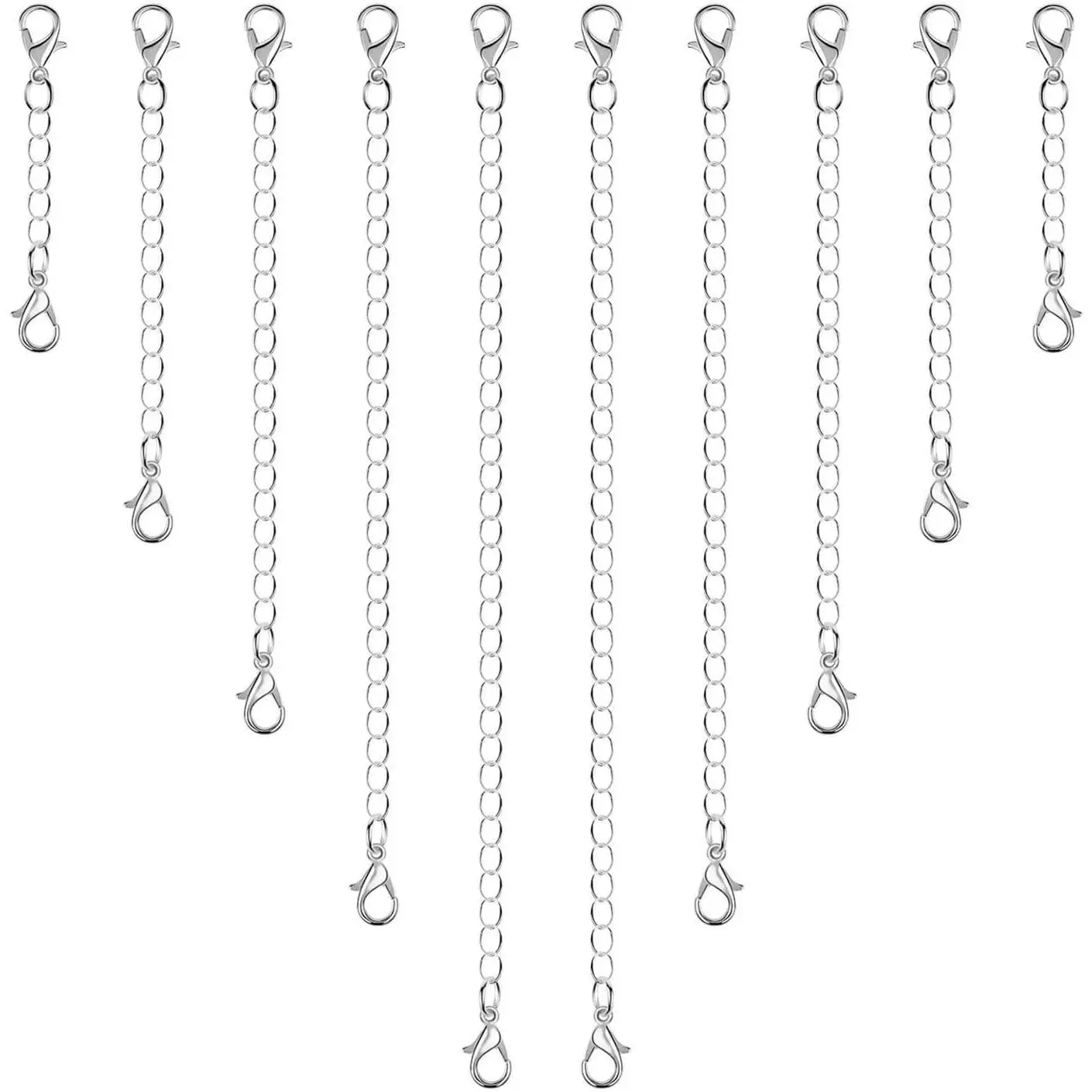 10 count Necklace and Bracelet Extenders , Chain Extenders for  Making ( Sizes)