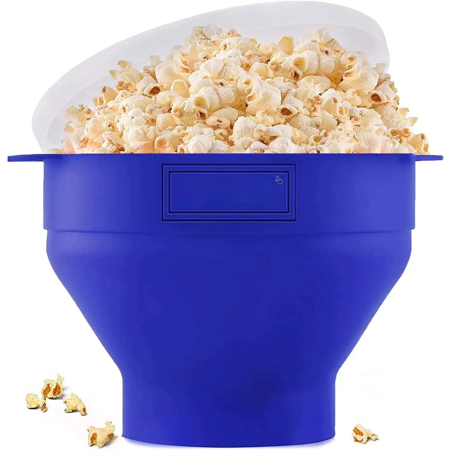The   Microwaveable  Popcorn Popper, Microwave Popcorn Popper, Collapsible Microwave Popcorn Maker Bowl, No Oil Required, Use In Microwave, Dishwasher Safe (Blue)