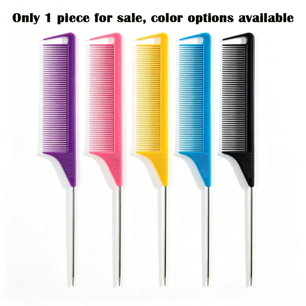 Steel Needle Pointed Tail Pick Comb, Fine Tooth Partition, Hair Parting Tool, Hot Dyeing Comb, Salon Specific, Hair Styling Tool, Male and Female