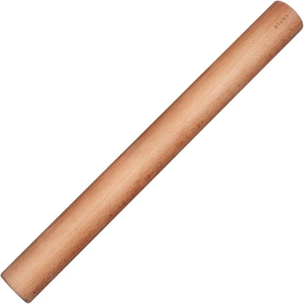 17.3Inch Professional Straight Dowel Wood Rolling Pin Large 1.73 Inch Diameter Wooden Dough Roller for Baking Pasta Pizza Pie and Cookie