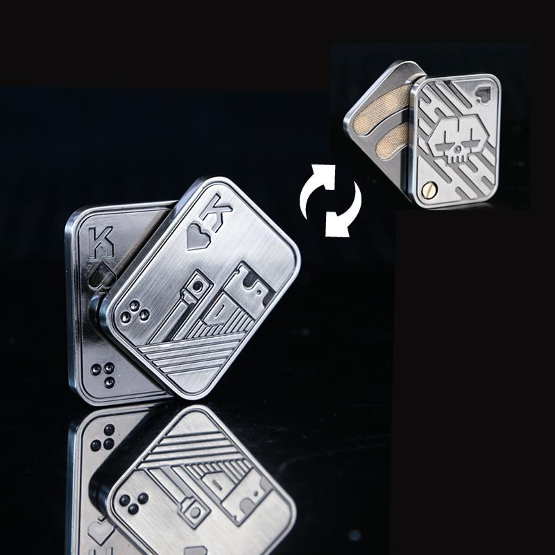 Metal Poker Push Card Fidget Slider, Stress Relief Fidgeting, Stress Relief Toys, Men's EDC Toys, Fidget Toys, Touch Coins, Desk Toys Gifts for Boyfriends and Fathers