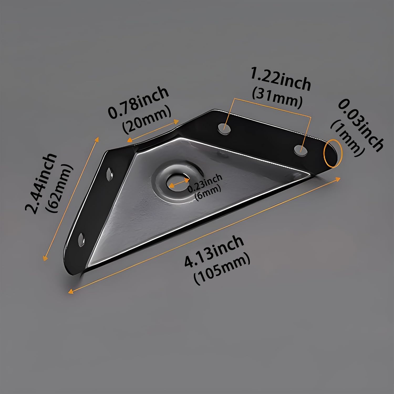 12 count Steel Corner Braces Joint Trapeziform Angle Code Brackets | 4.1" Black Corner Brace Support for Furniture | Cold Rolled Steel Construction, Triangle Design for  Stability