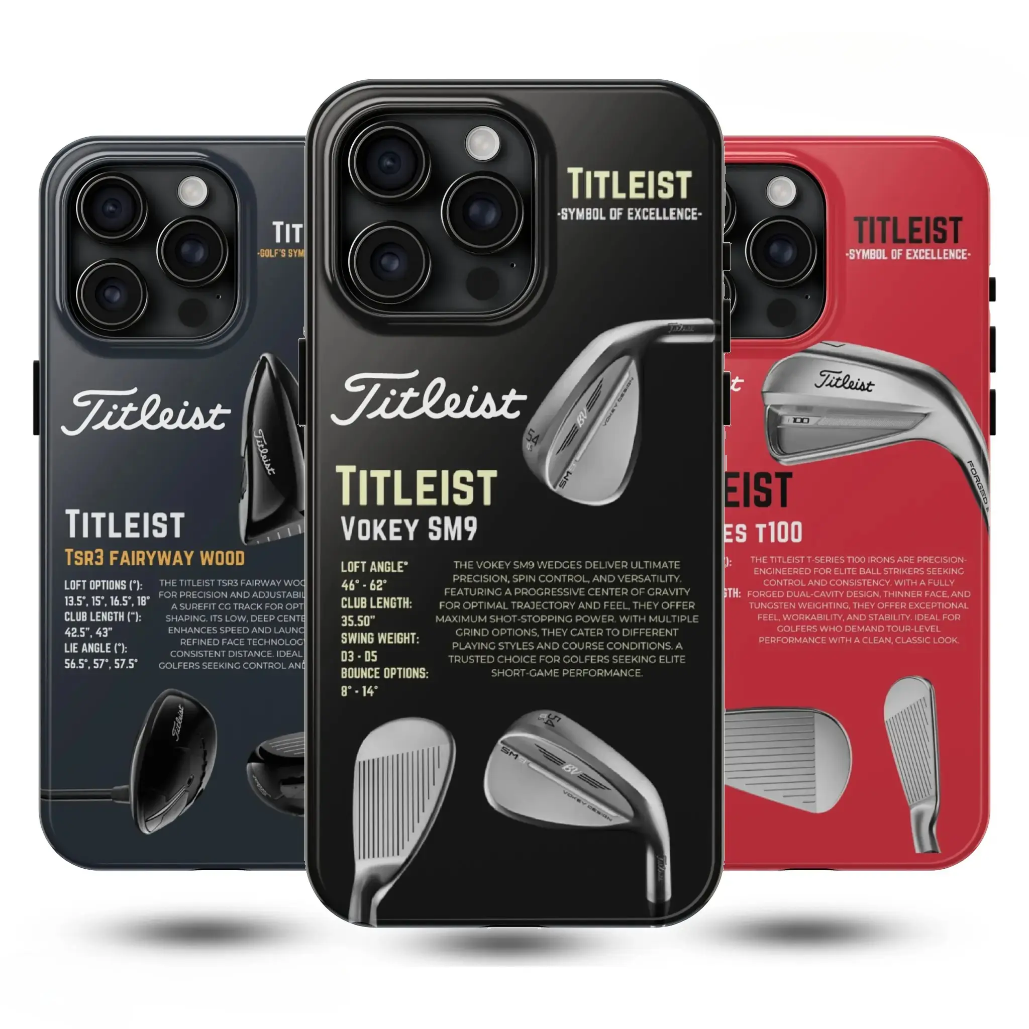 Titleist Golf Phone Case, Golf Club-Themed Phone Cover, Golf Accessory Gift — Compatible with iPhone 11–17 Pro Max/Plus Series and Samsung Galaxy S23–S25 Series