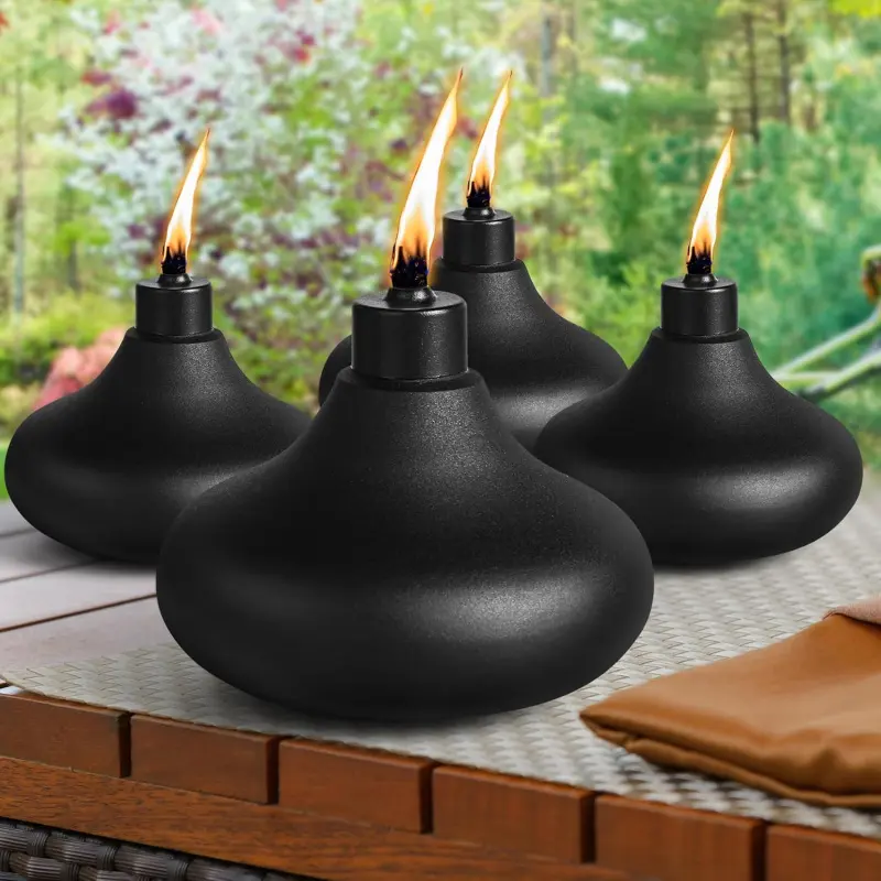 4 Pack Table Top Torches, 24.5oz Citronella Torches for Outside, Decorative Tabletop Lantern for Yard, Patio, Deck, Garden, Party, Landscape