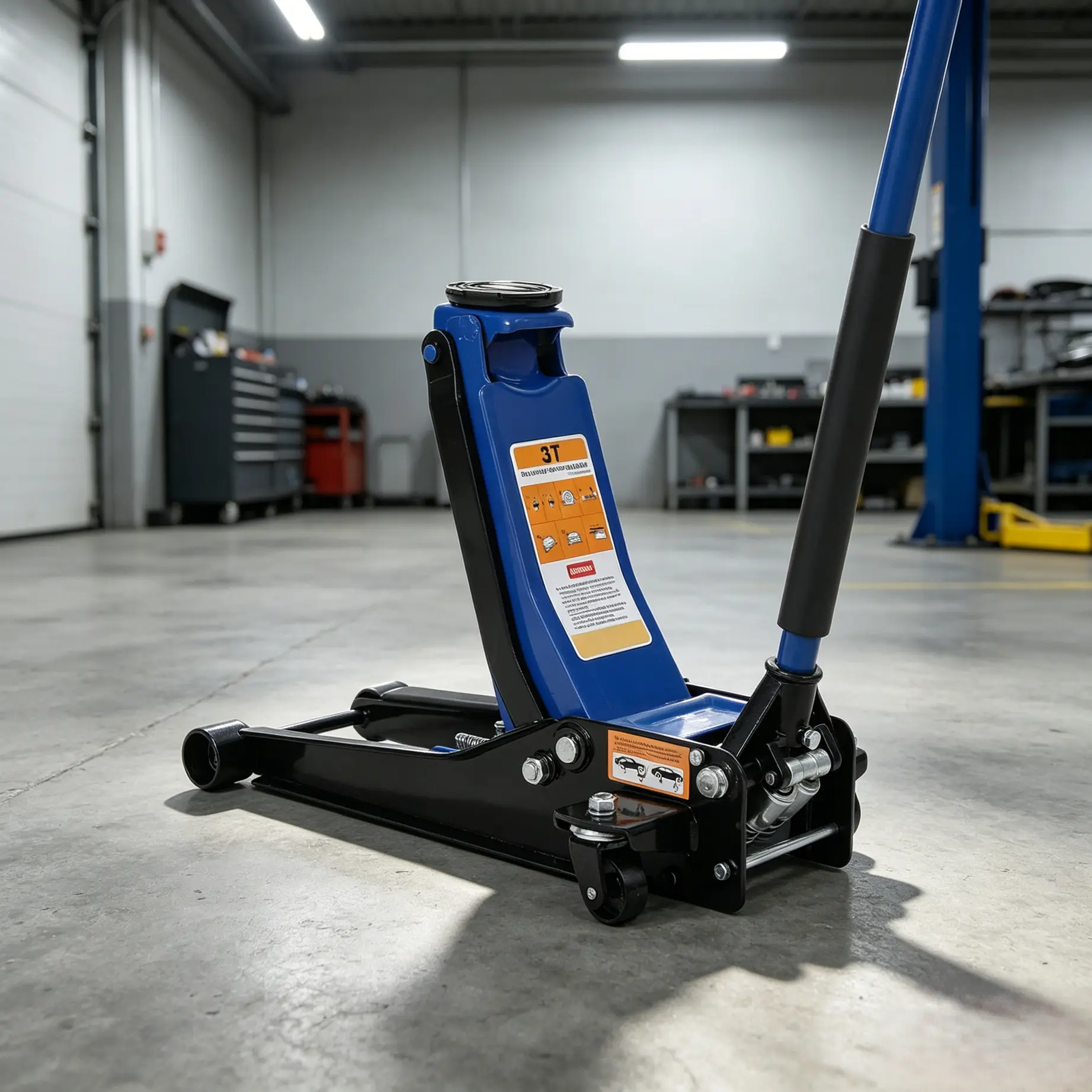3 Ton Low Profile Hydraulic Floor Jack, Heavy Duty Rapid Dual Piston Car Jack, 3" to 19.5" Lift Range for Sedan, SUV, Light Truck, Mini RV - Blue & Black