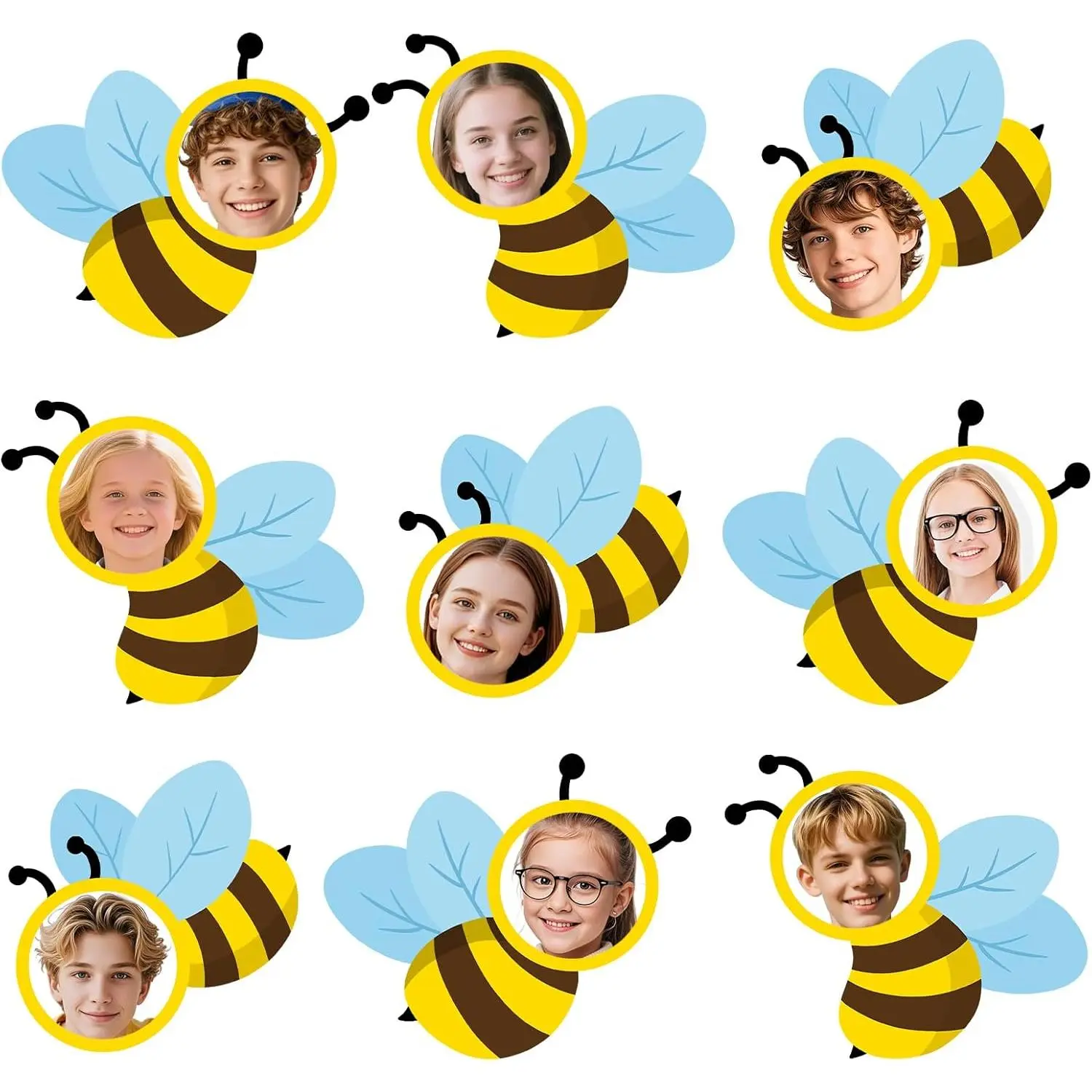 54Pcs Bee Cutouts for Bulletin Boards Decorations, DIY Bee Classroom Cut Outs with 120 Adhesive Dots for Back to School Classroom Decor Student Photo Craft Teacher Supplies