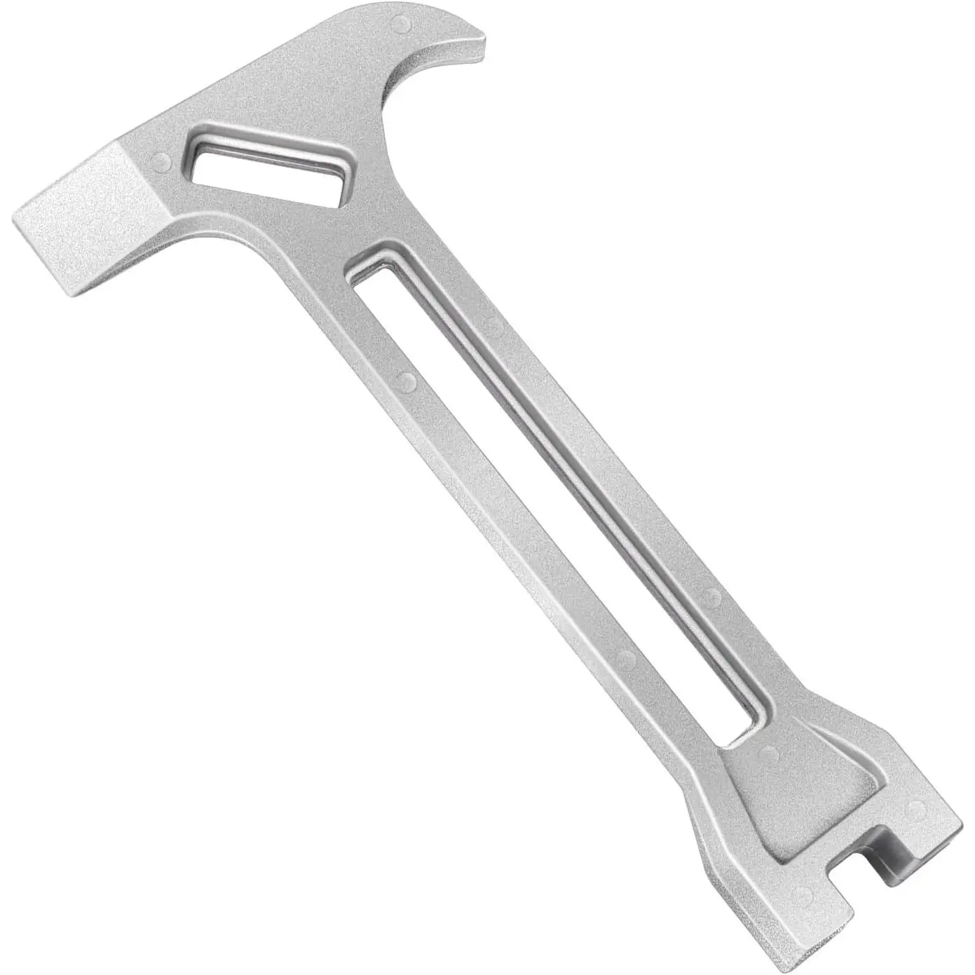 Alloy Metal 4-in-1 Multi-Tool Set - Compact Grip Gas & Water Shut Off Wrench, Non-Sparking Pry Bar, High-Vis Earthquake Survival Tool, Firefighter-Designed Heavy-Duty (Silver)