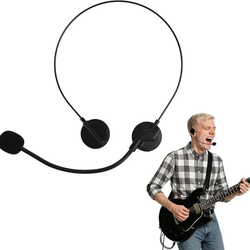 Fake Toy Earphone Microphone, Halloween Easter Retro Cosplay Party Costume Accessory, Kpop Rockstar Stage Prop, Fake Head Microphone Props