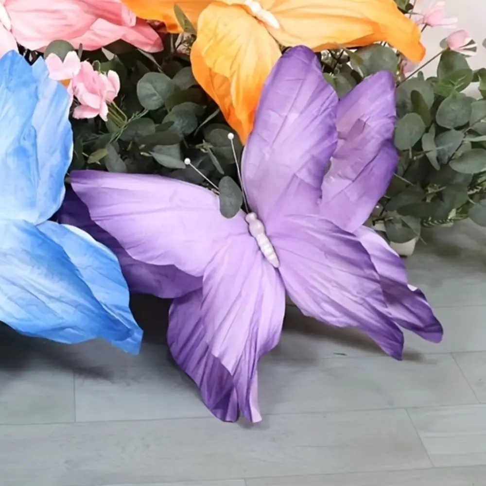 50cm Crepe Paper Butterfly Artificial Flowers, Wedding Atmosphere, Photo Studio Props, Hall Aisle Guides, Christmas & Halloween Decor, Decorative Flowers