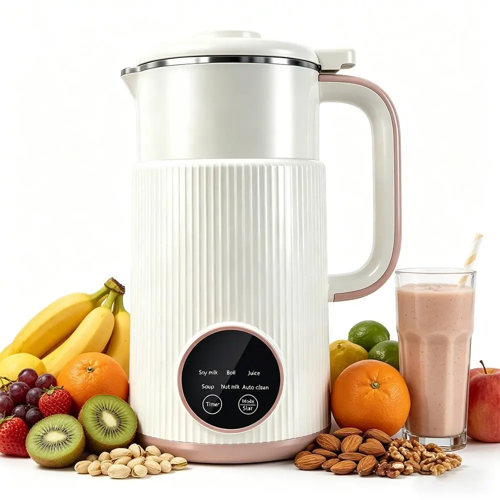 Soybean Milk Machine with Heating, Quiet Automatic Soy Milk Maker, 800mL/600mL Capacity, Stainless Steel Blade, Self-Cleaning Function#DealsForYouDays,home essentials