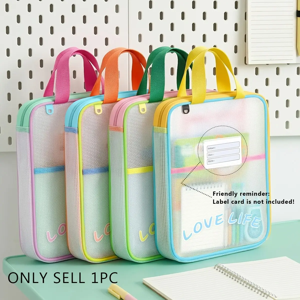 3-Layer Large Opening Stationery File Storage Handbag | Colorful Portable Tutoring Bag, Stationery Bag, Stationery Organizer, EVA Material