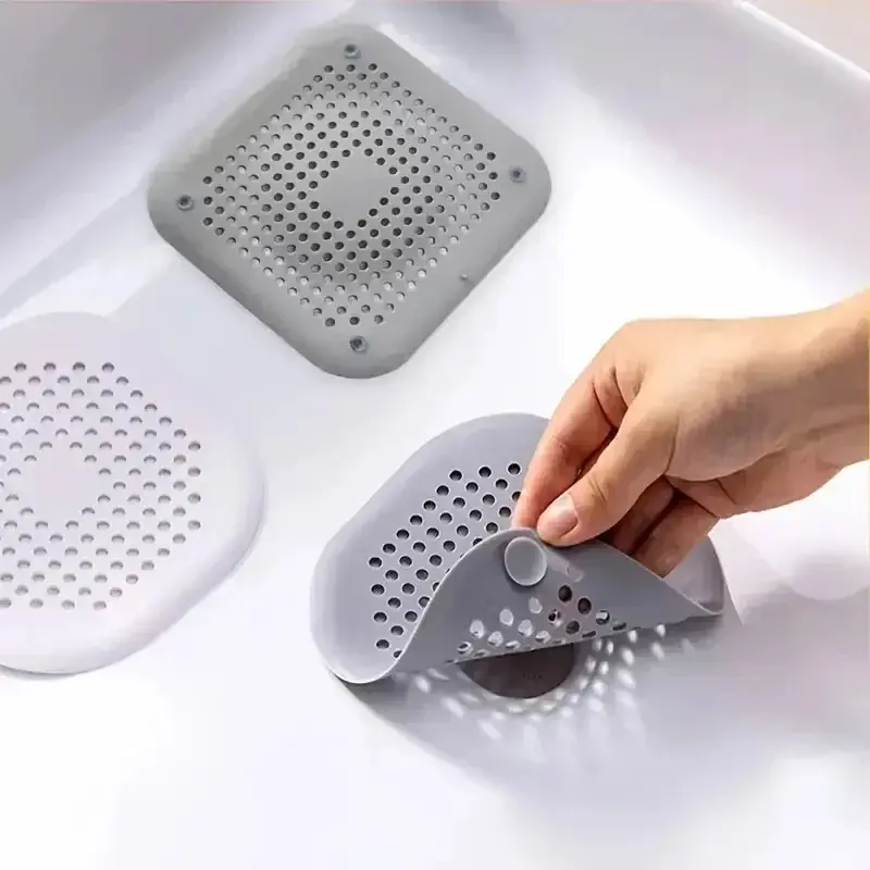 Silicone Plug Stopper & Drain Protector - Bathroom Floor Bathtub Shower Drain Hair Catcher, Kitchen Sewer Sink Strainer with Easy Installation, Home Bathroom Supplies Gadget