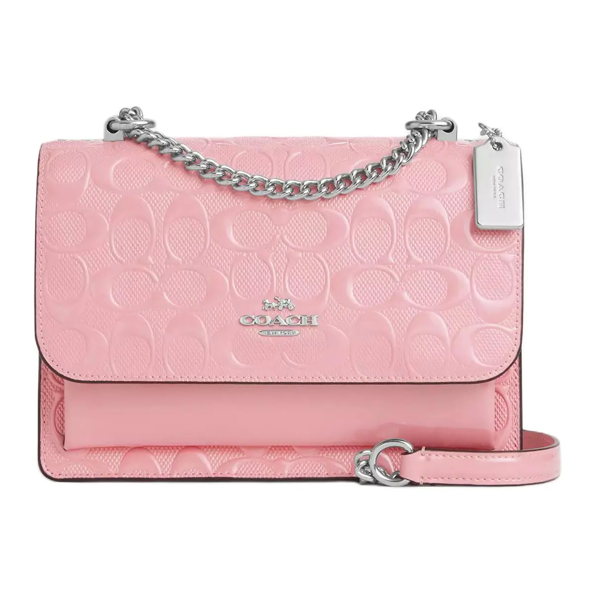 Coach Klare 22 Reversible Strap Crossbody Bag for Women, Pearlized Patent and Smooth Leather, Pink