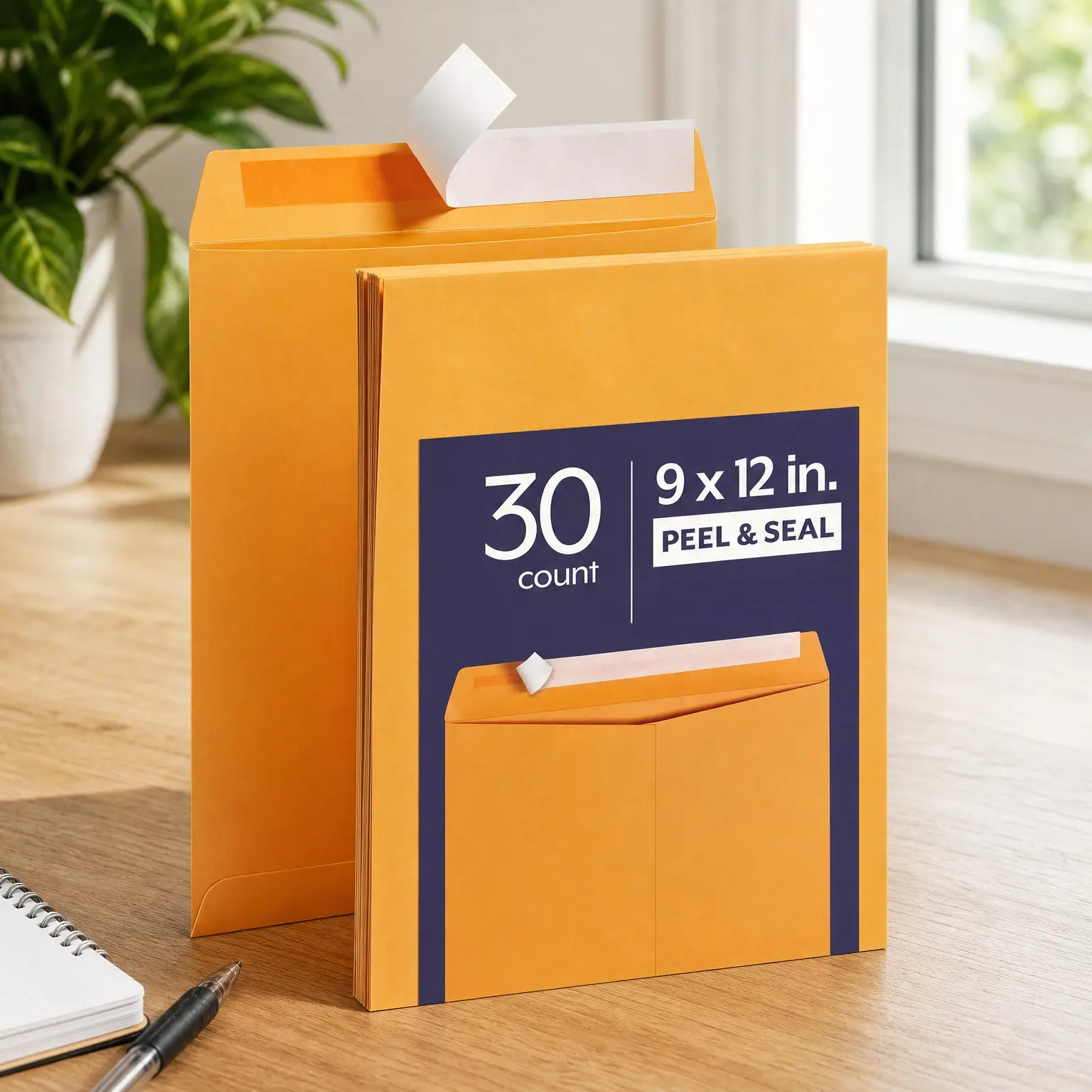 9 x 12 Catalog Envelopes, 30 Pack, 28 lb Heavyweight Brown Kraft Document Envelopes with Self Seal Closure for Mailing, Filing & Organizing(Gift)