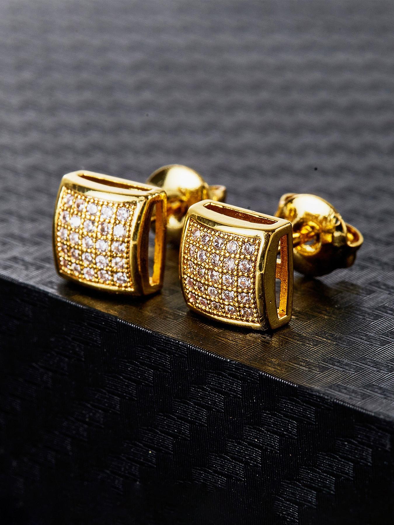 Iced Chics Curved Arc Hip-hop Zircon Stud Earrings Are Suitable for Both Men and Women, They Are Unique Festival and Birthday Gifts, Perfect for Anniversaries and Daily Surprises, Versatile Gift Studs Earrings