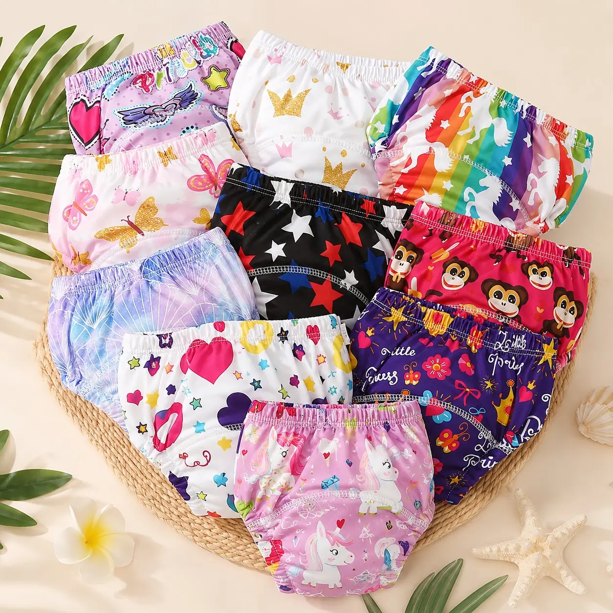 Baby Cloth Diapers Training Pants, Unisex Medium Size 5-12kg, Reusable Absorbent Baby Underwear, Comfortable & Practical Design