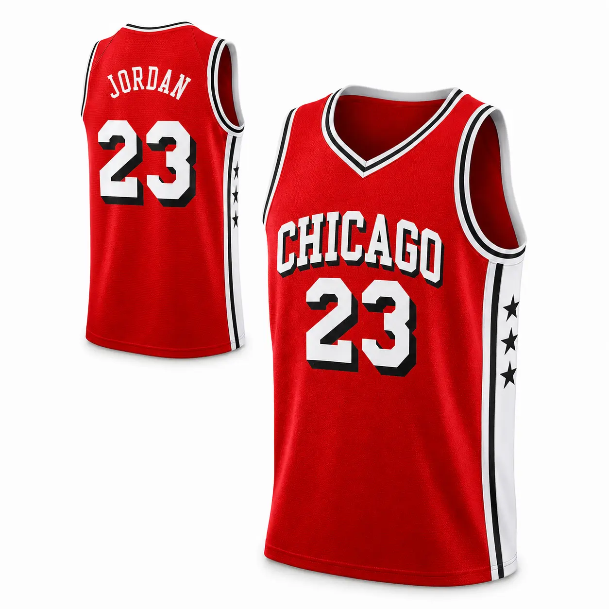 Men’s Red 23 Basketball Jersey, Chicago Style Sleeveless Athletic Mesh Tank Top, Retro Game Day Fan Shirt, Breathable Sports Streetwear Jersey for Gym, Pickup Games, Watch Parties, Concerts, Summer Events & Casual Outfits